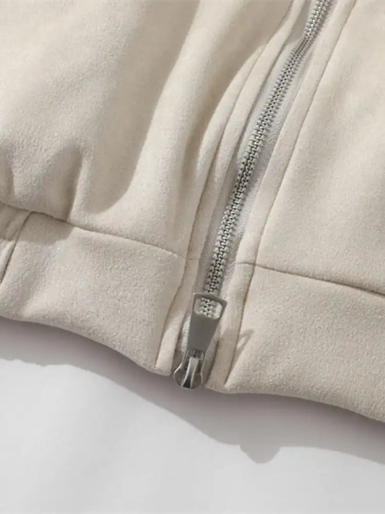 Men’s Letter Zip Up Long Sleeve Hoodie