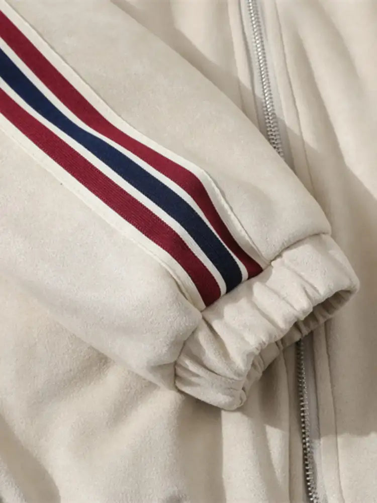 Men’s Letter Zip Up Long Sleeve Hoodie