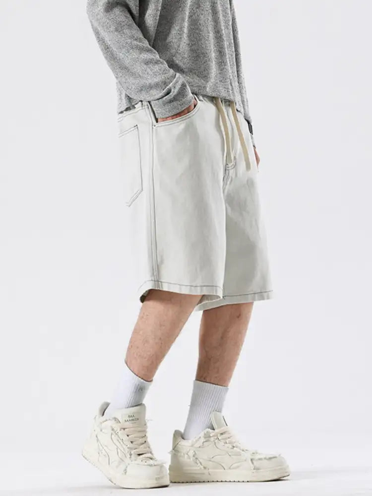 Men’s Loose Fit Drawstring Denim Shorts