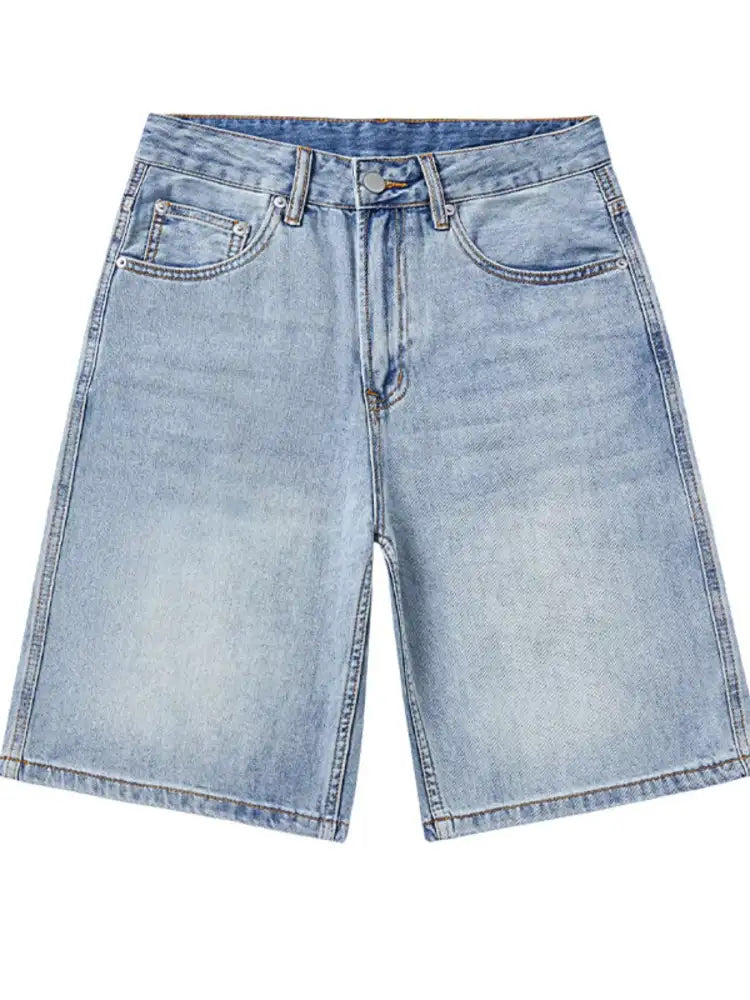 Men’s Loose Fit Wash Denim Shorts