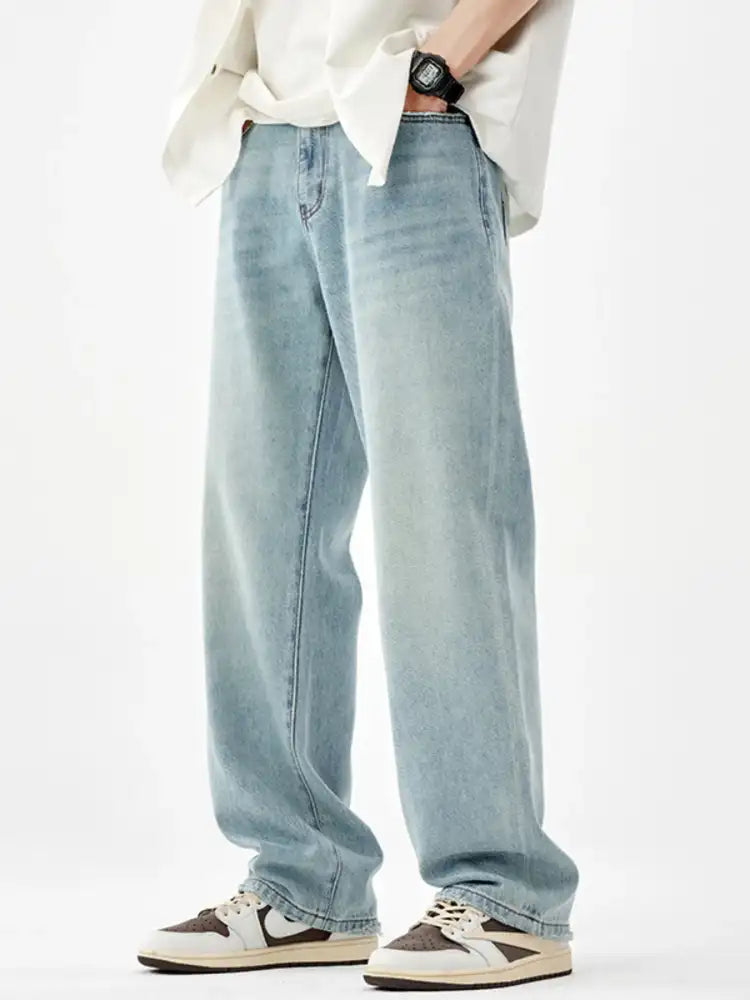 Men’s Loose Fit Wash Jeans