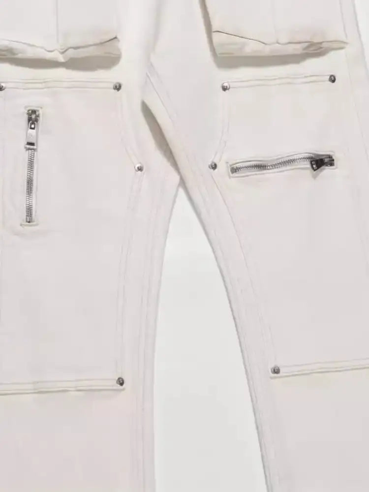Men’s Multi-Pocket Pants with Zipper Details