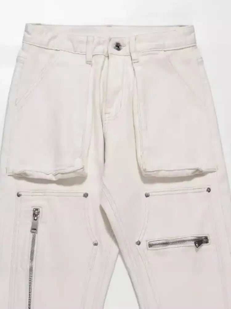 Men’s Multi-Pocket Pants with Zipper Details