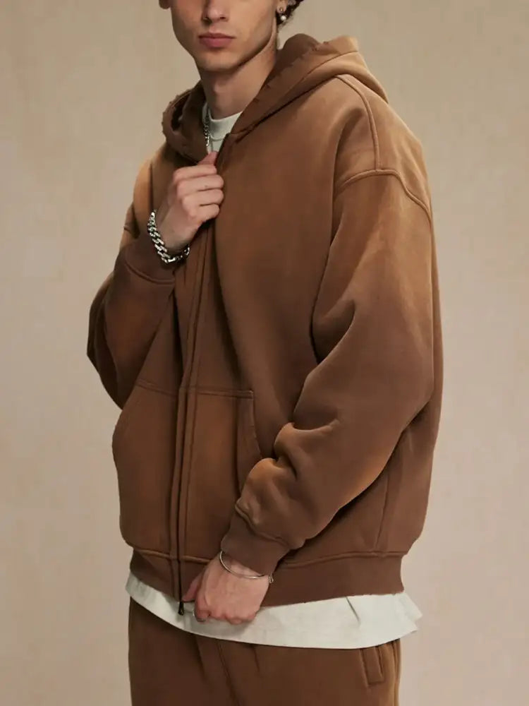 Men’s Oversized Casual Zip-Up Hoodie