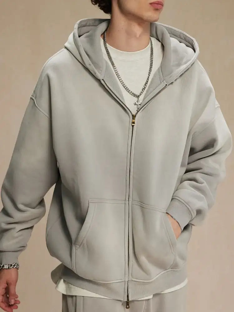 Men’s Oversized Casual Zip-Up Hoodie
