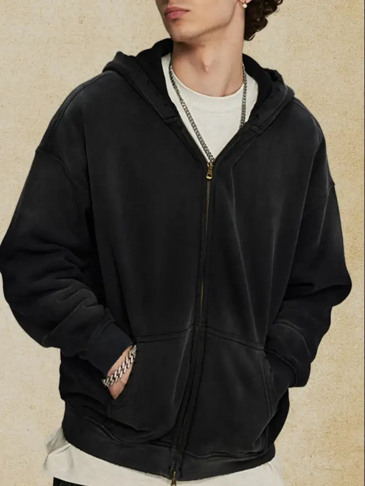 Men’s Oversized Casual Zip-Up Hoodie