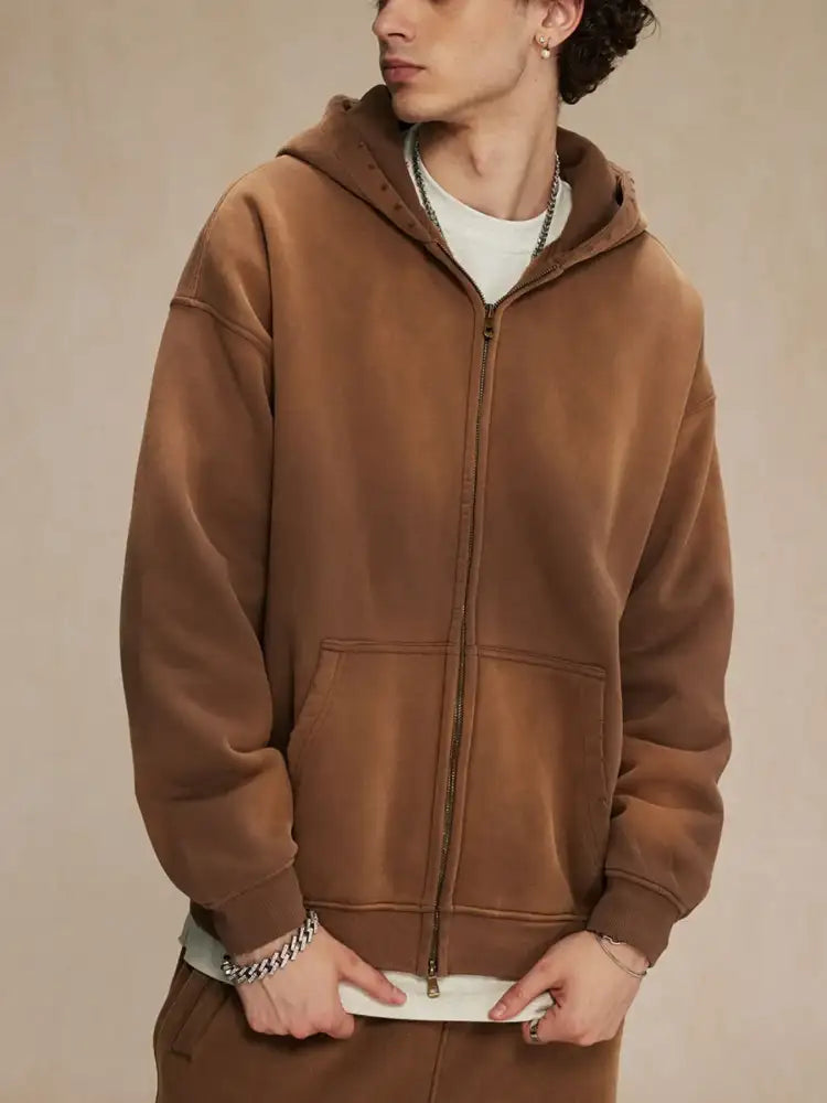 Men’s Oversized Casual Zip-Up Hoodie
