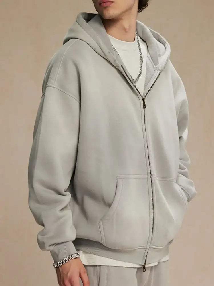 Men’s Oversized Casual Zip-Up Hoodie