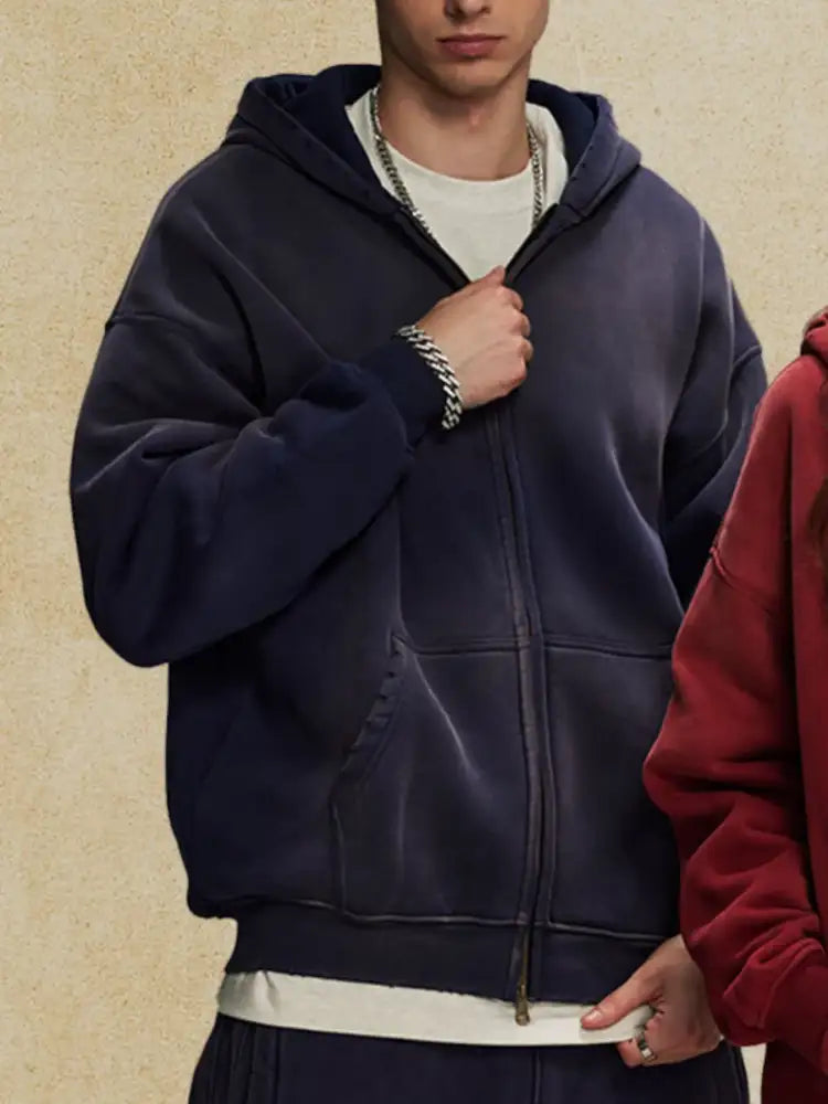 Men’s Oversized Casual Zip-Up Hoodie