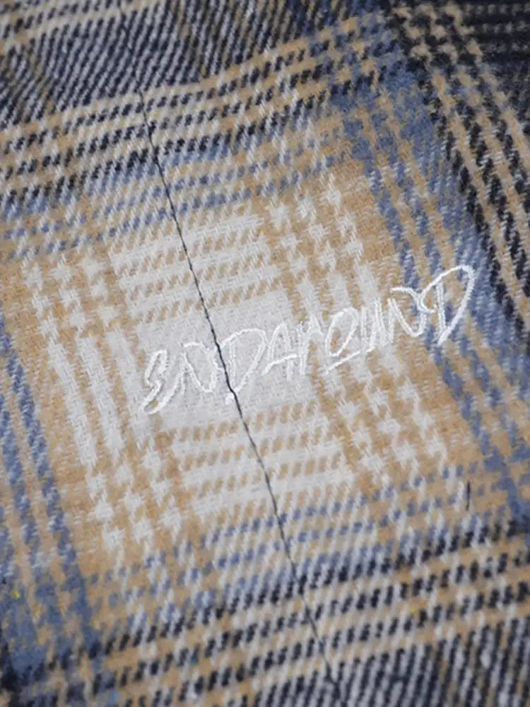 Men’s Plaid Button Up Long Sleeve Jacket