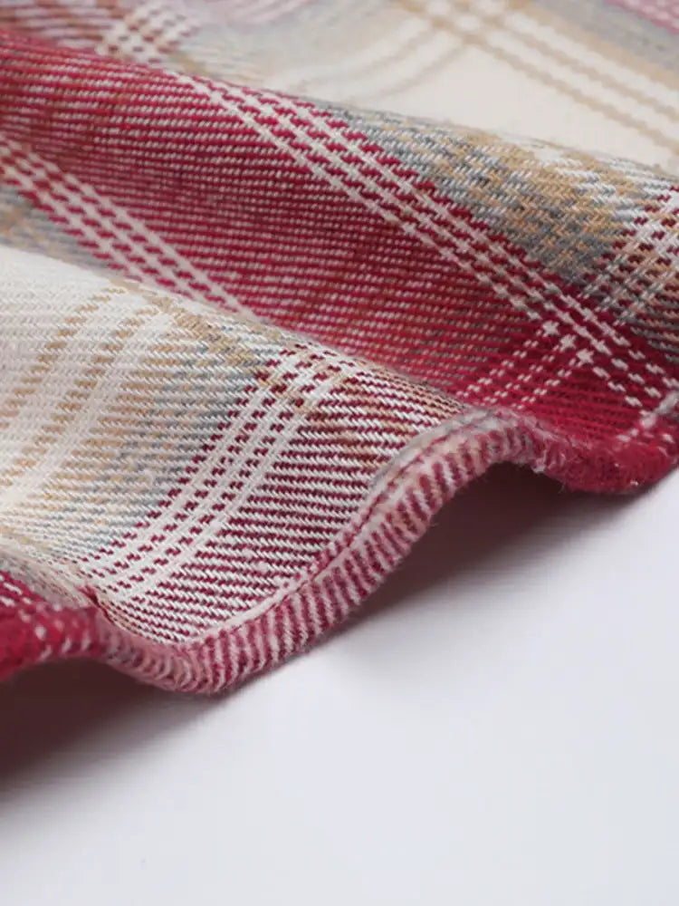 Men’s Plaid Button Up Long Sleeve Jacket