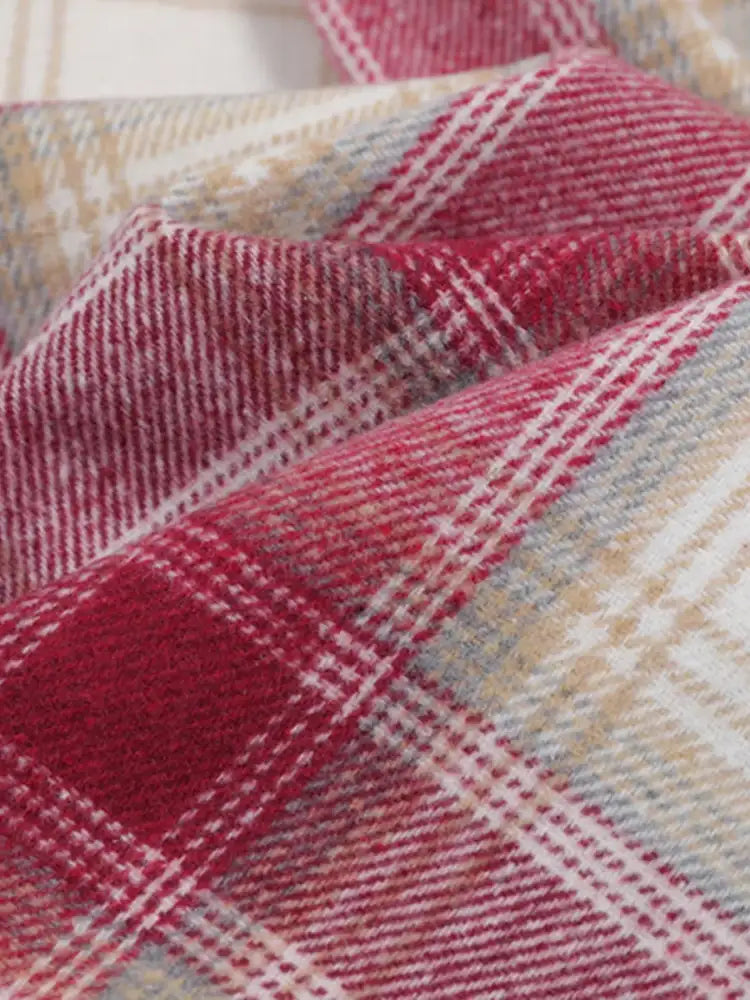 Men’s Plaid Button Up Long Sleeve Jacket