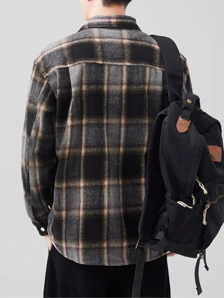 Men’s Plaid Button Up Long Sleeve Shirt