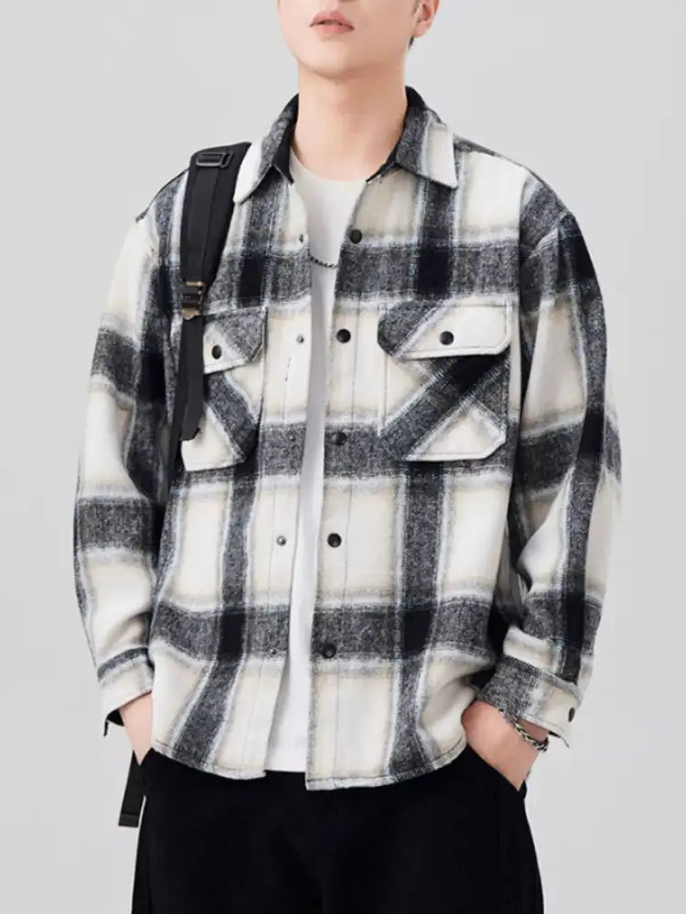 Men’s Plaid Button Up Long Sleeve Shirt