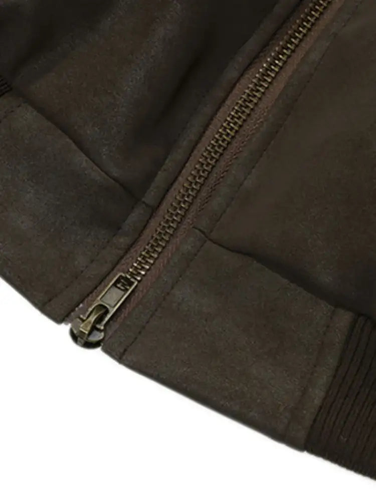 Men’s Plaid Collar Detail Zip Up Jacket