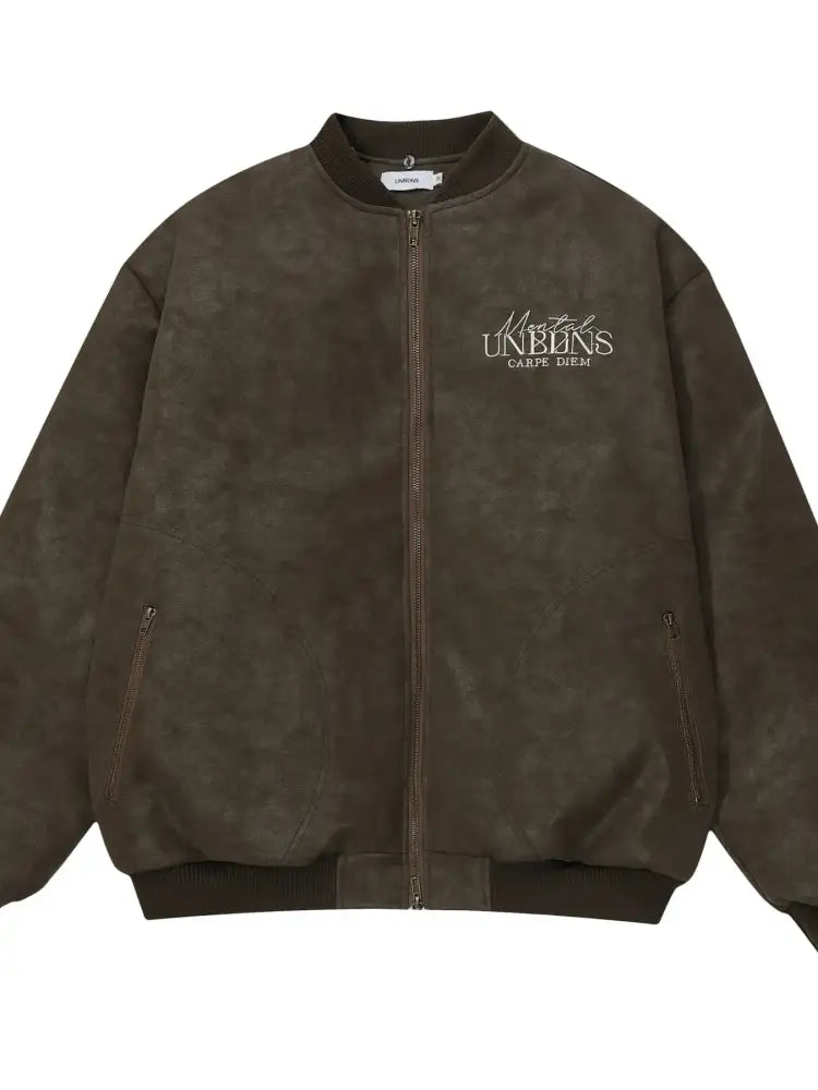 Men’s Plaid Collar Detail Zip Up Jacket