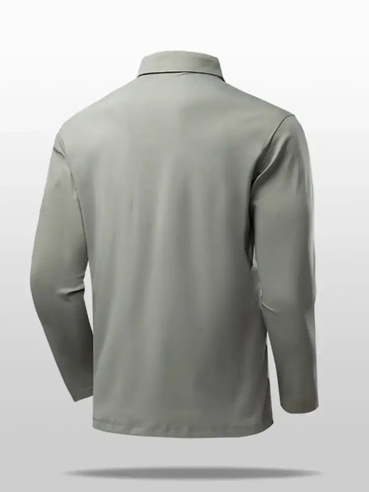 Men’s Plus Size Button Detail Long Sleeve Polo