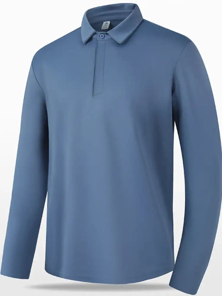 Men’s Plus Size Button Detail Long Sleeve Polo