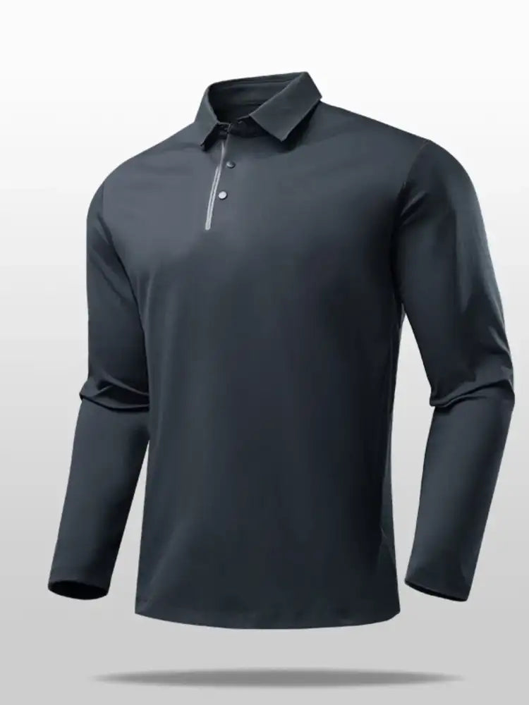 Men’s Plus Size Button Detail Long Sleeve Polo