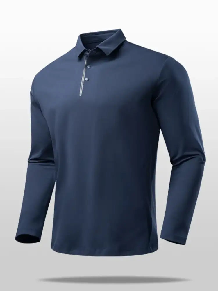 Men’s Plus Size Button Detail Long Sleeve Polo