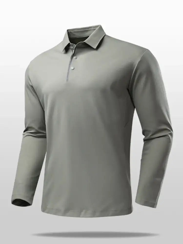 Men’s Plus Size Button Detail Long Sleeve Polo