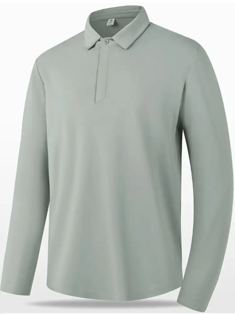 Men’s Plus Size Button Detail Long Sleeve Polo