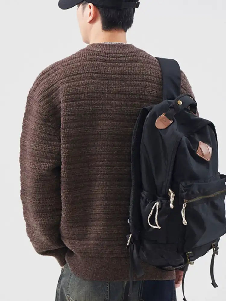 Men’s Plus Size Button Detail Long Sleeve Sweater