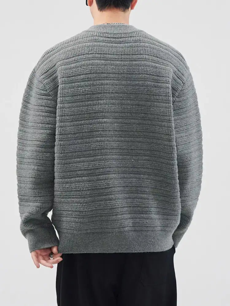 Men’s Plus Size Button Detail Long Sleeve Sweater