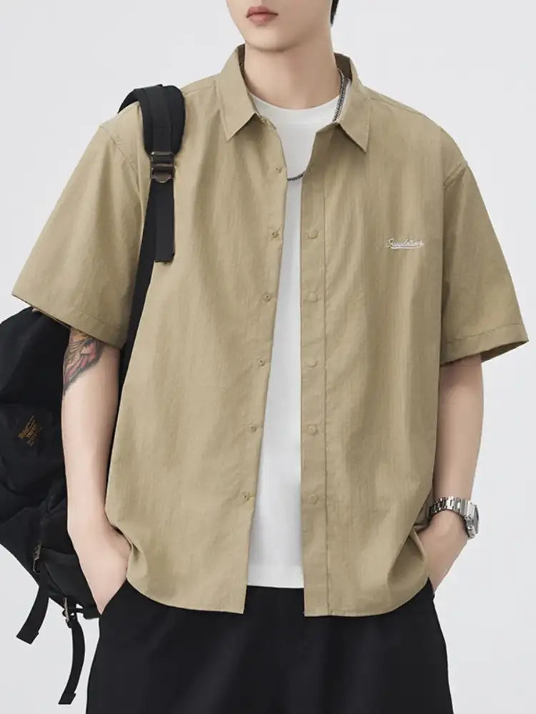 Men’s Plus Size Button Up Half Sleeve Shirt