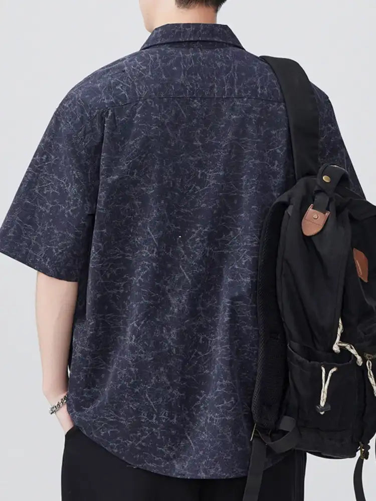 Men’s Plus Size Button Up Half Sleeve Shirt