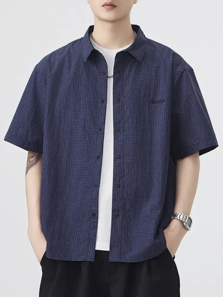 Men’s Plus Size Button Up Half Sleeve Shirt