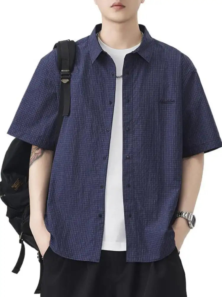Men’s Plus Size Button Up Half Sleeve Shirt