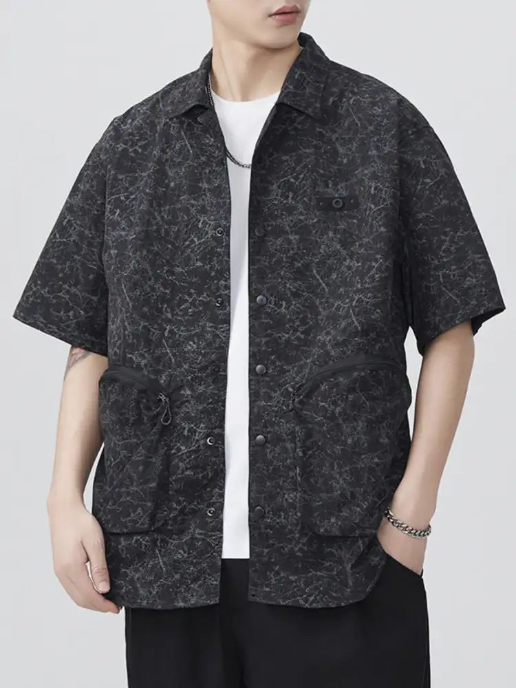 Men’s Plus Size Button Up Half Sleeve Shirt