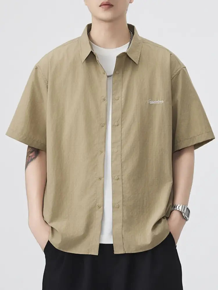 Men’s Plus Size Button Up Half Sleeve Shirt