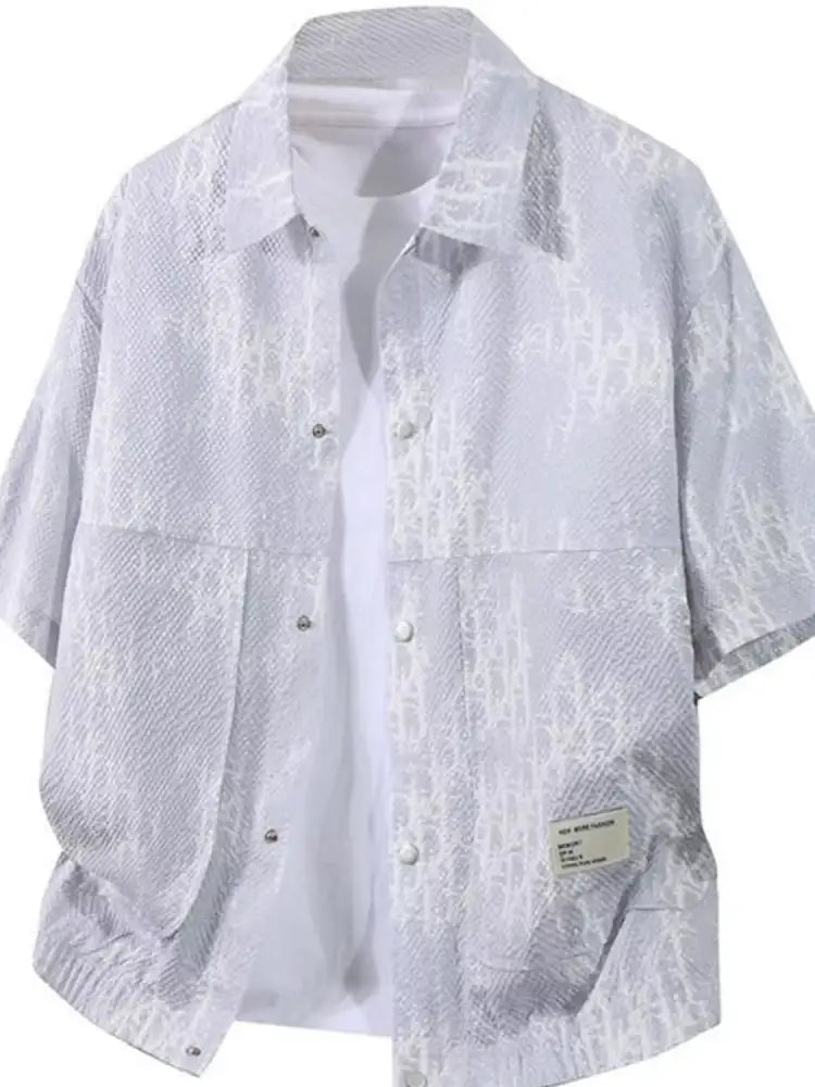 Men’s Plus Size Button Up Half Sleeve Shirt