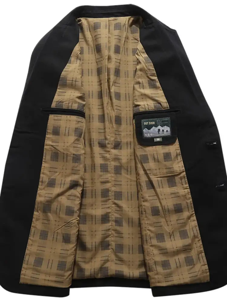 Men’s Plus Size Button Up Long Sleeve Blazer