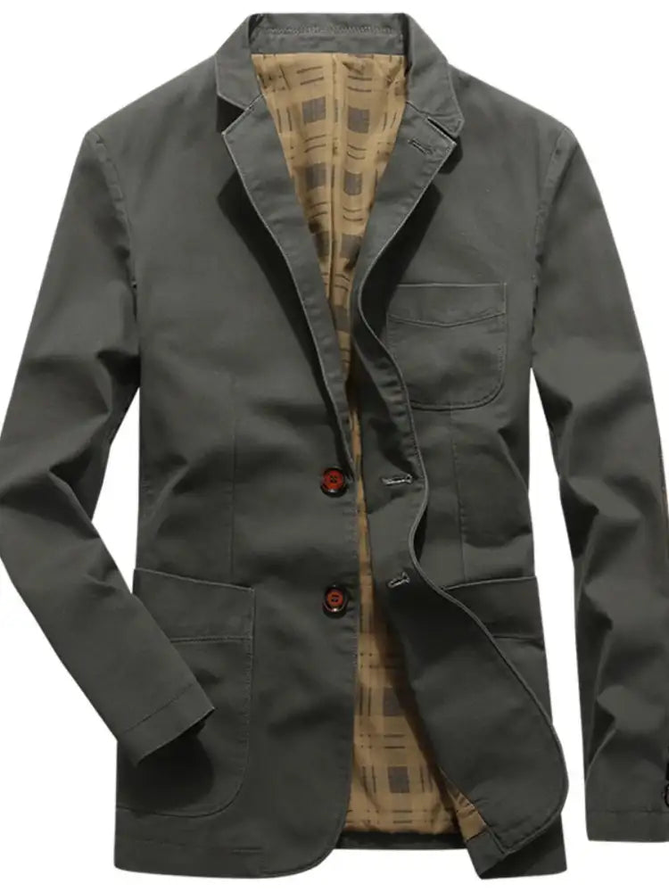 Men’s Plus Size Button Up Long Sleeve Blazer
