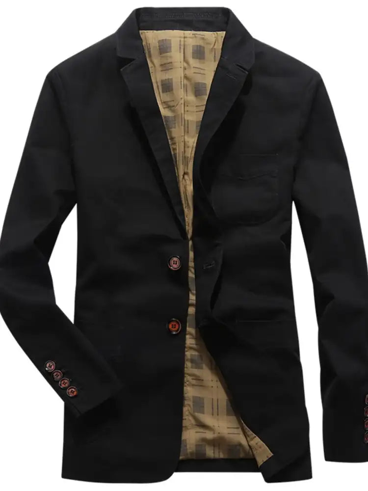 Men’s Plus Size Button Up Long Sleeve Blazer