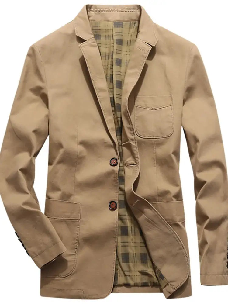 Men’s Plus Size Button Up Long Sleeve Blazer