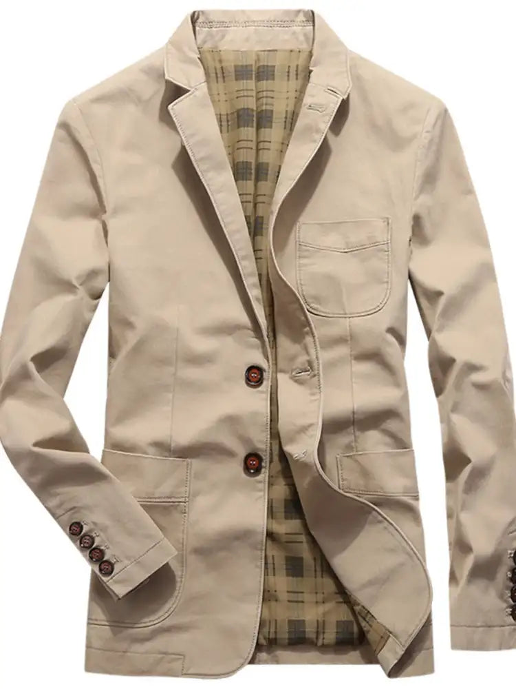 Men’s Plus Size Button Up Long Sleeve Blazer