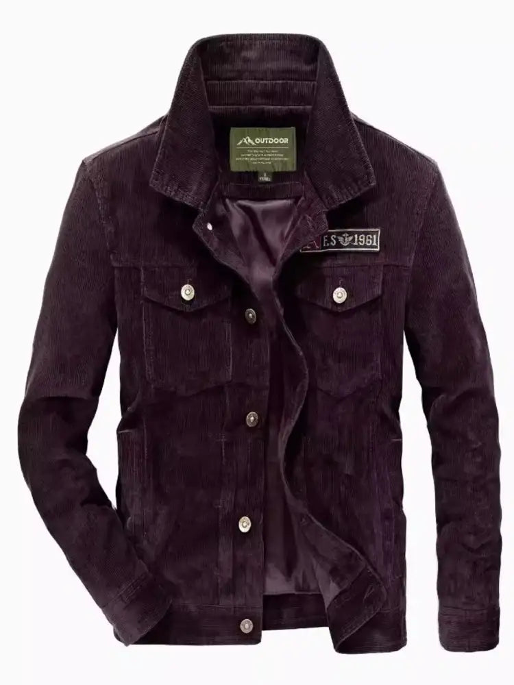 Men’s Plus Size Button Up Long Sleeve Jacket