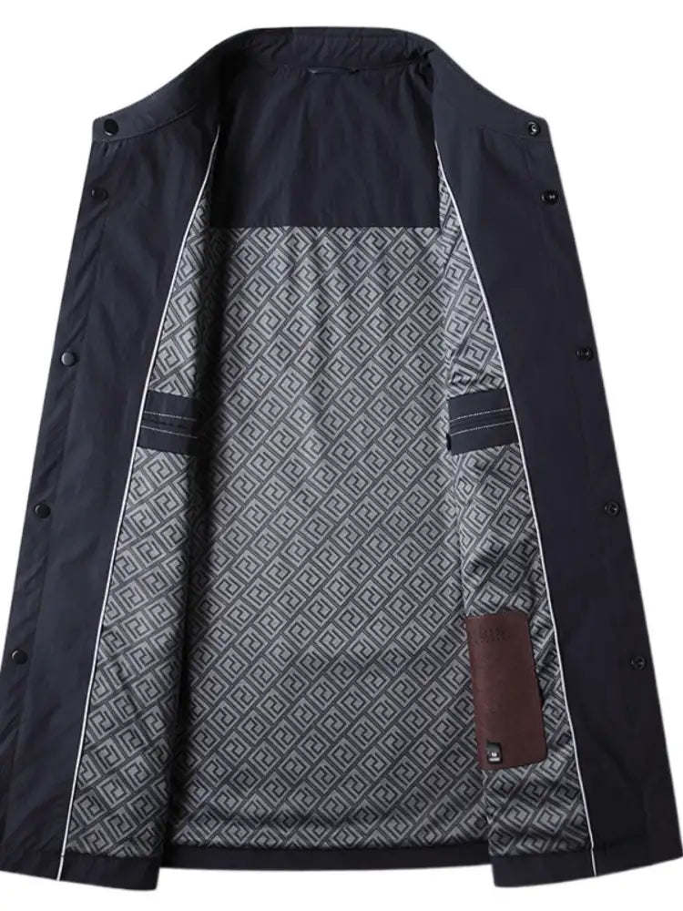 Men’s Plus Size Button Up Long Sleeve Jacket