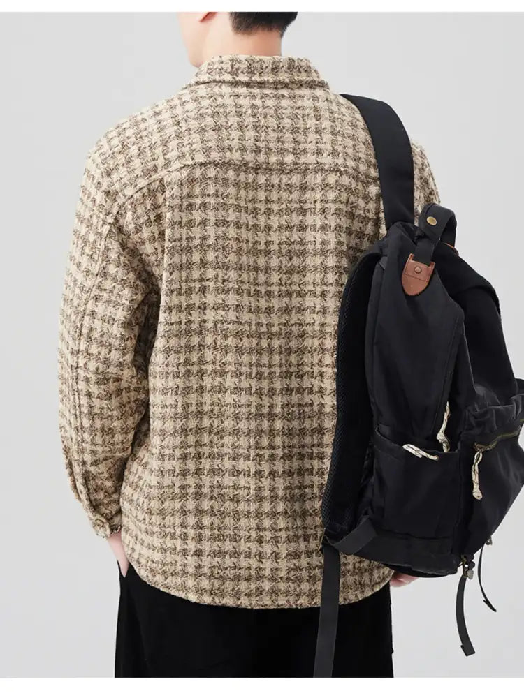 Men’s Plus Size Button Up Long Sleeve Jacket