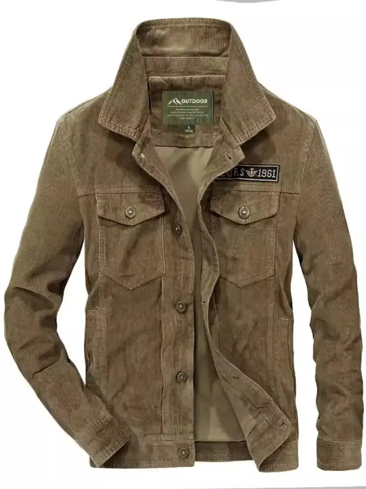 Men’s Plus Size Button Up Long Sleeve Jacket