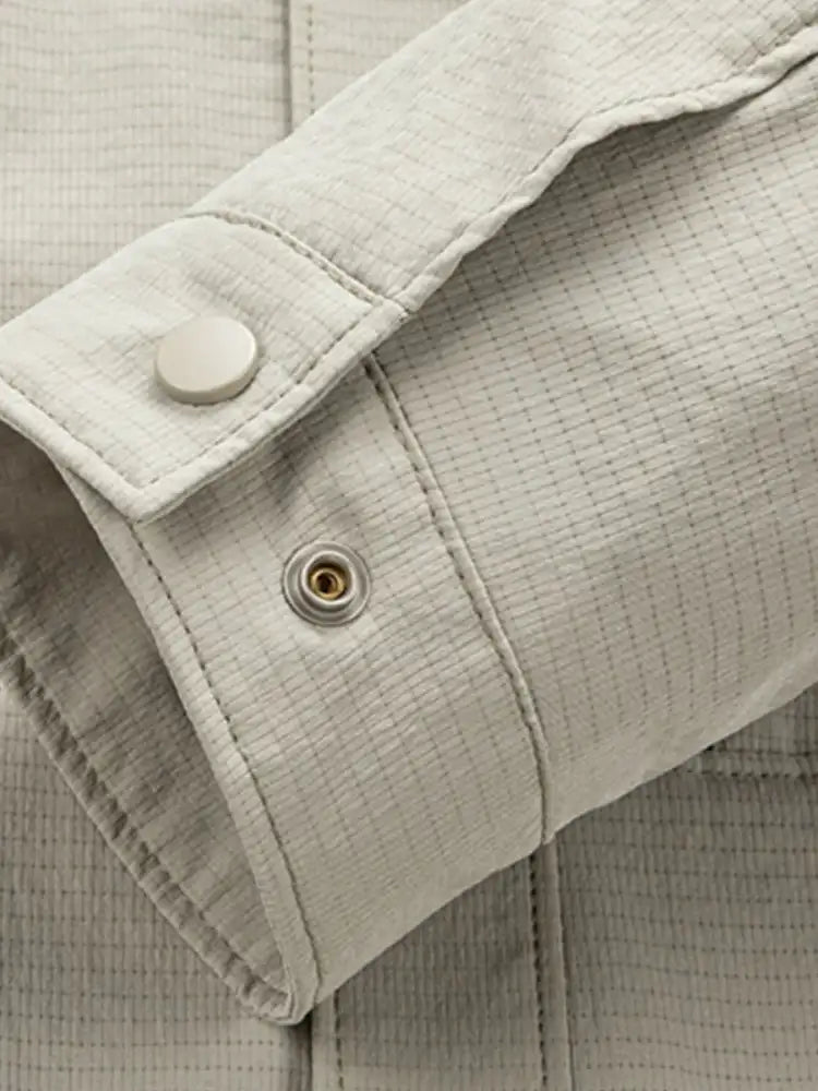 Men’s Plus Size Button Up Long Sleeve Jacket