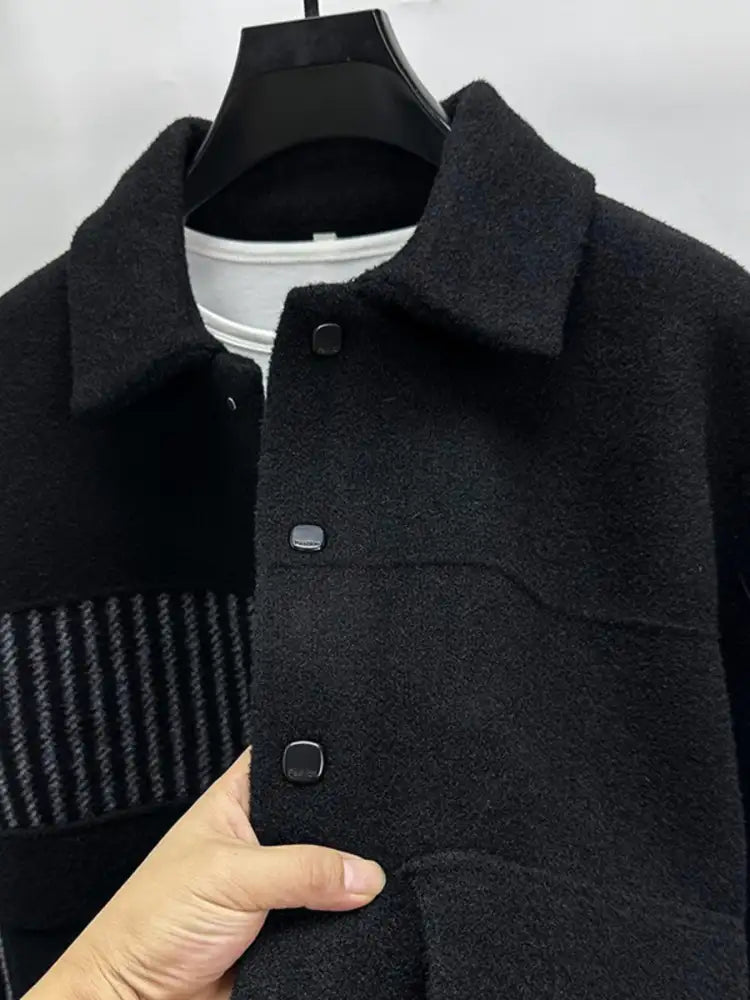 Men’s Plus Size Button Up Long Sleeve Jacket