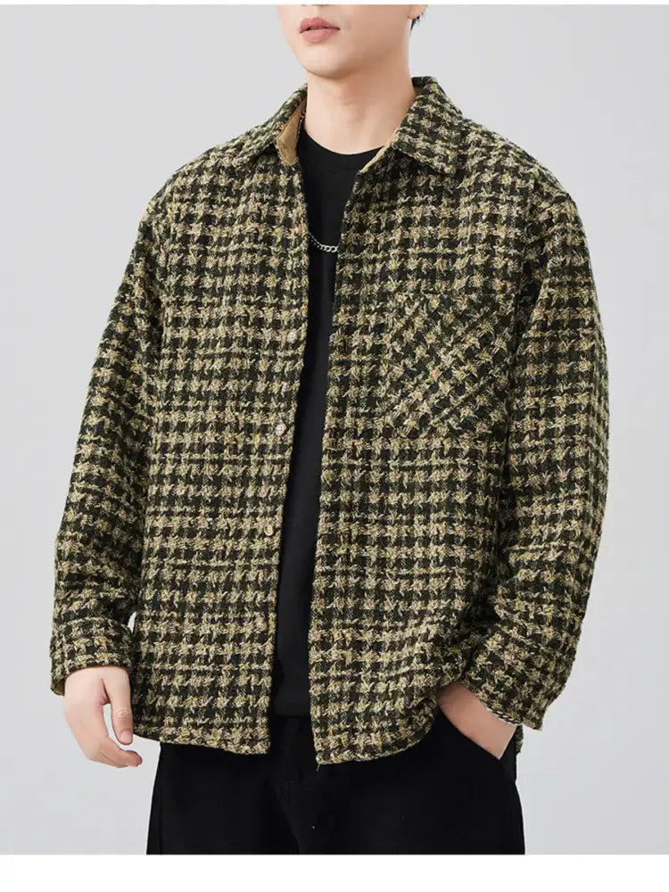 Men’s Plus Size Button Up Long Sleeve Jacket