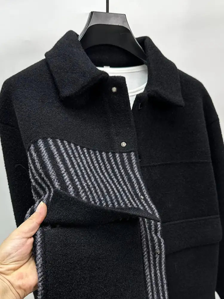 Men’s Plus Size Button Up Long Sleeve Jacket