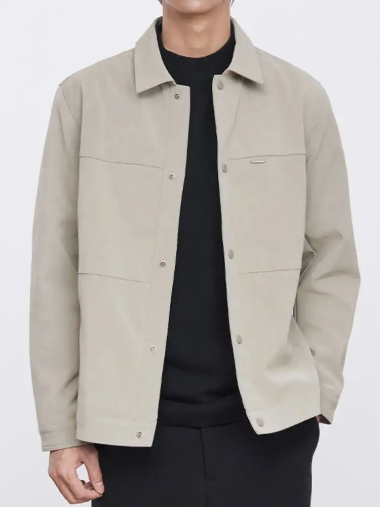 Men’s Plus Size Button Up Long Sleeve Jacket