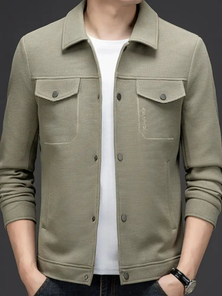 Men’s Plus Size Button Up Long Sleeve Jacket